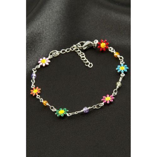 Papatya Mineli Çelik Bileklik