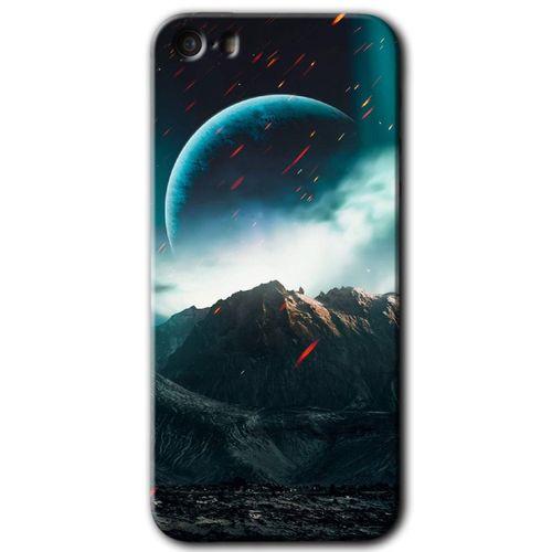 MRCİLETİSİM iPhone 5s Kılıf HD Desen Baskılı Arka Kapak + Temperli Cam - Uzay Gökyüzü