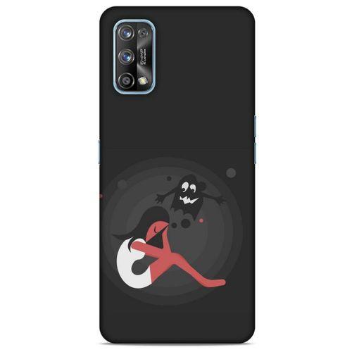 Oppo Realme 7 Pro Kılıf Depresyon (34) Slim Armor Kılıf Yeşil Fuşya
