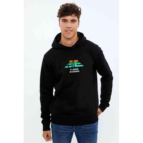 Imagine Dragons Baskılı Siyah Erkek Kapşonlu Sweatshirt
