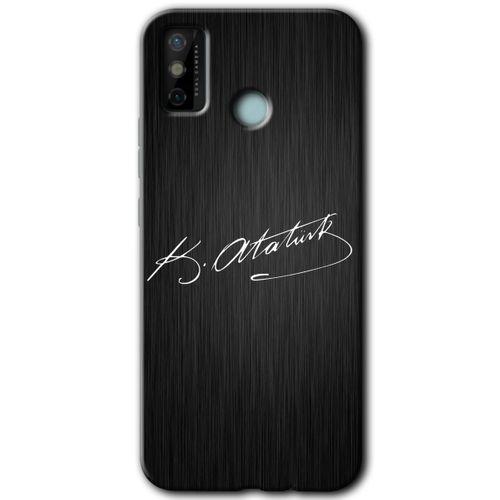 MRCİLETİSİM Tecno Spark 6 Go Kılıf HD Desen Baskılı Arka Kapak+Temperli Cam - İmza Atatürk