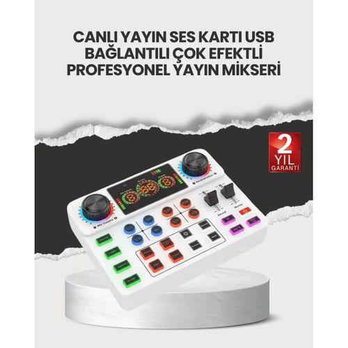 Çok Efektli Canlı Yayın Ses Mikseri Usb Ve Kablosuz Uyumlu