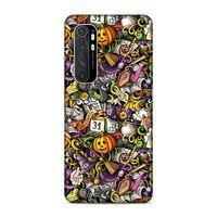 Xiaomi Mi Note 10 Lite Kılıf Halloween Doodle Arka Kapak Silikon Koruma Full Koruyucu