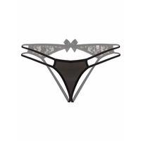 Arkası Açık Siyah Fantezi String Tanga