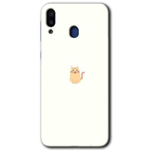 Potkal Hediye Fabrikası Samsung Galaxy M20 Kılıf HD Desen Baskılı Arka Kapak - Cat Minimalism