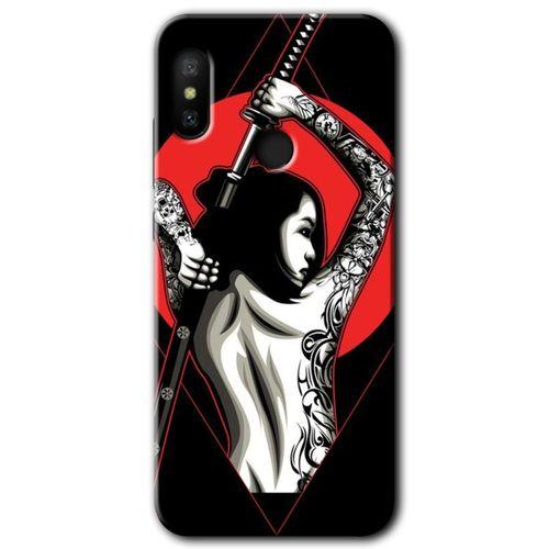 Xiaomi Mi Max 3 HD Baskılı Kılıf + 9D Tam Ekran Koruyucu - Samurai Girl