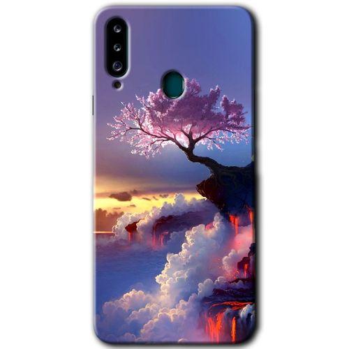 Potkal Hediye Fabrikası Samsung Galaxy A20s Kılıf HD Desen Baskılı Arka Kapak - Wash Red Wall