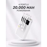 Powerbank Şarj Cihazı 4 Çıkışlı 20.000 Mah Powerbank Kompakt Yüksek Kapasiteli Hızlı Şarj