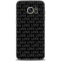 Samsung Galaxy S7 Edge Kılıf HD Baskılı Kılıf - Black Love + Tam Ekran Koruyucu