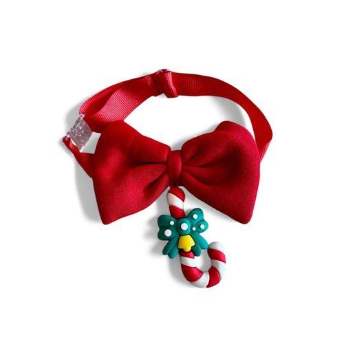 Christmas Candy Yılbaşı Köpek Papyon Tasması | Kırmızı Fiyonk Boyun Aksesuarı | Noel Temalı Köpek Süsü