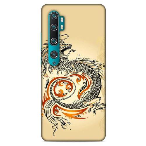 Xiaomi Mi Note 10 Kılıf Dragons (27) Tasarımlı Kılıf Siyah Ejderha Dövmesi