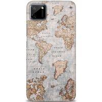 Realme C11 Kılıf HD Baskılı Kılıf - Dünya Haritası + Tam Ekran Koruyucu