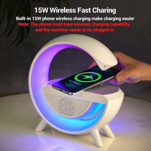 Zhltools Kablosuz Şarj Standlı 5w Rgb Aydınlatmalı Bluetooth Hoparlör