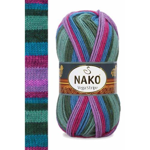 5 Adet Vega Stripe Premium Akrilik El Örgü İpi Yünü No: 82408