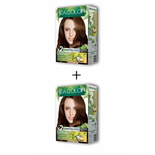 2X2 Tüp Krem Saç Boyası Seti Koyu Karamel No:7.7