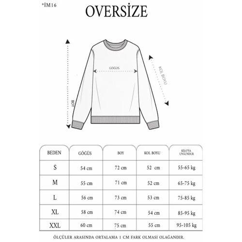 Yıldırım Baskılı Bisiklet Yaka SweatShirt - Beyaz