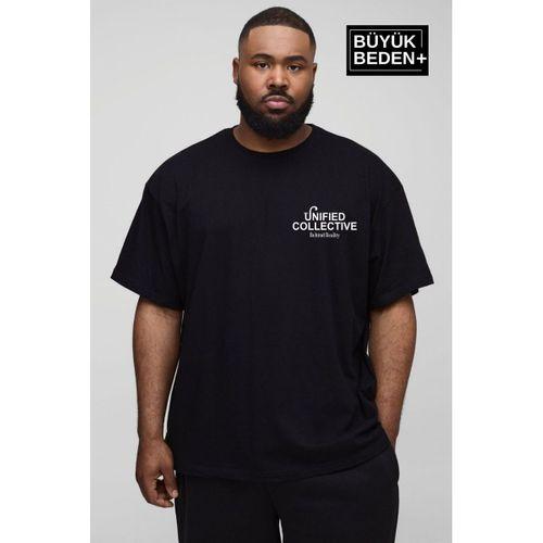 Erkek Büyük Beden Unified Collective Baskılı 3xl-6xl Bisiklet Yaka Tshırt SPR26BTS510-10