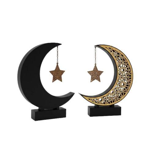3d Hilal Yıldız Dekor 23x23 Cm Ramazan Özel Masa Üstü Süs