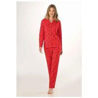 952 Kadın Puanlı Önden Düğmeli Pijama Takımı  Kırmızı