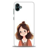 Samsung Galaxy A04 Kılıf HD Baskılı Kılıf - Tatlı Kız + Tam Ekran Koruyucu