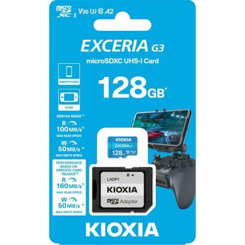 KIOXIA 128GB ExceriaG2, LMEX3L128GG2, A2 V30 4K, CL10, 160Mb/s, MicroSD Kart Bellek (SD Adaptörlü)