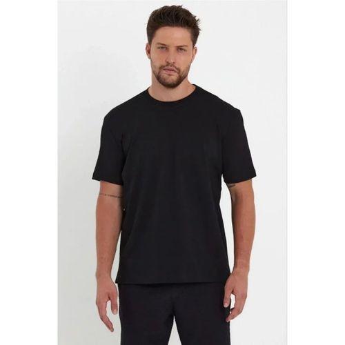Erkek 24/1 Düz A Kalite Oversize T-shirt - Siyah