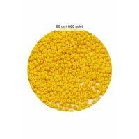 Sarı Renk 4 mm Yaklaşık 660 adet / 60 gram Cam Boncuk Oya Yazma Bileklik ve Kolye