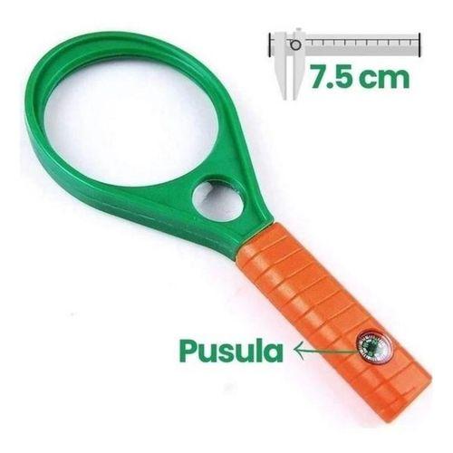 Sepetinegelsin Optik Büyüteç 65MM 6X 4X Pusulalı Turuncu