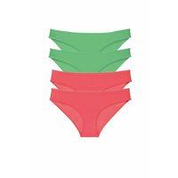 4 adet Eko Set Likralı Kadın Slip Külot Yeşil Fuşya