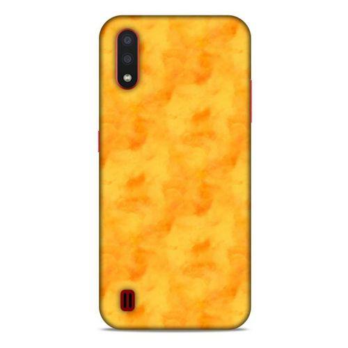 Mermer Desenli (10) Tema Full Koruma Kılıfı Turuncu Samsung Galaxy A01 Kılıf