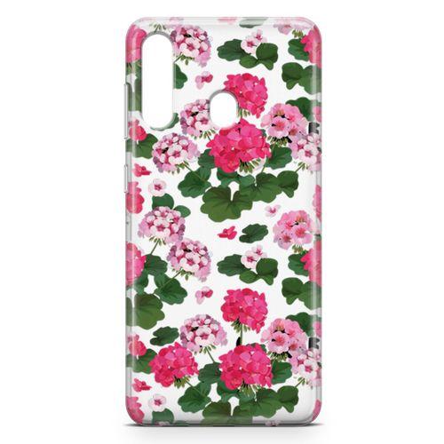 Samsung Galaxy A20s Kılıf Sardunya Çiçeği Arka Kapak Koruma Desenli Full Koruyucu