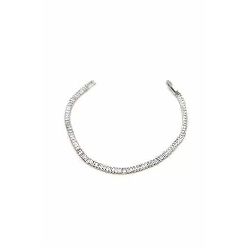 Baget Taşlı Bileklik - Gümüş