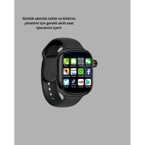 Sesli Arama Özellikli Sım Kartlı Siyah Akıllı Saat