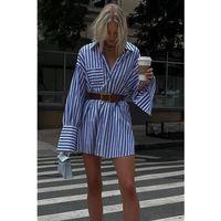Kadın Gömlek -elbise çizgili Desen