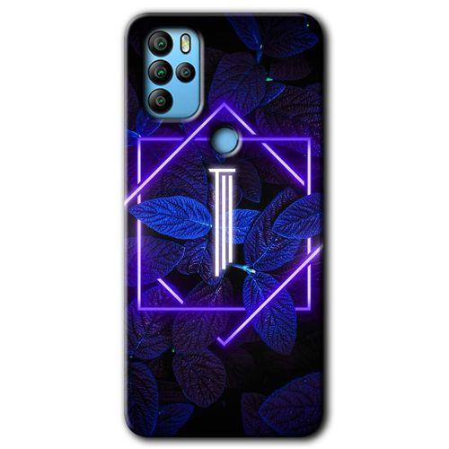 General Mobile GM 21 Pro HD Baskılı Kılıf + 9D Tam Ekran Koruyucu - Dark Neon Yaprak I Harfi