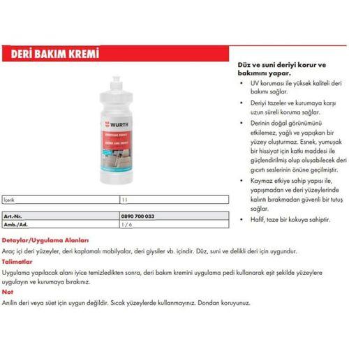 Würth Deri Besleyici Bakım Kremi Solventsiz 1000ml