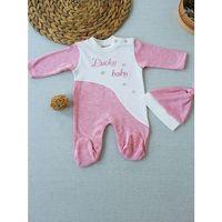 0-3 3-6 Ay Lucky Baby Nakışlı Es Çizgi Boy Şapkalı Kız Bebek Tulumu Pembe