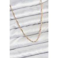 CM 14K Gold Renk Yassı Burgulu Model Kadın Kolye