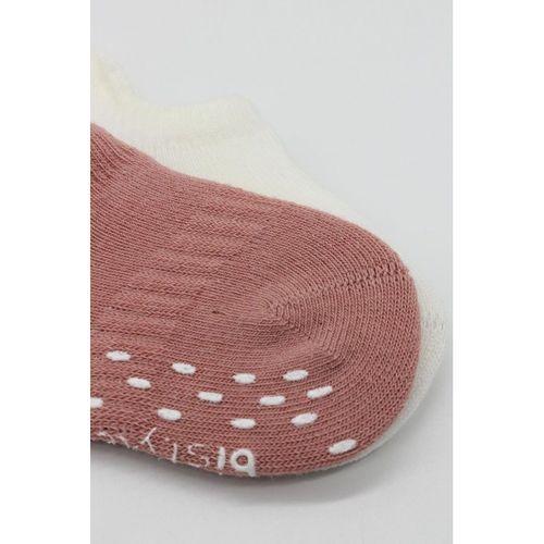 Bistyle 2'Li Sneakers Kaymaz Colours Penye Çorap BS20104 Ekru Pudra
