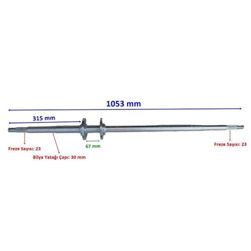 SEVGENT Buggy Sy Arka Aks 1053 Mm Bilya Yatağı 30 Mm 2 Flanşlı 23 Freze Öm