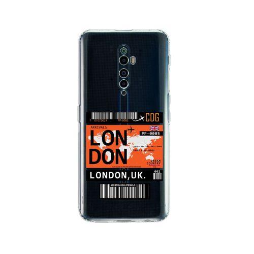 Oppo Reno 2Z London Bilet Tasarımlı Premium Şeffaf Silikon Kılıf