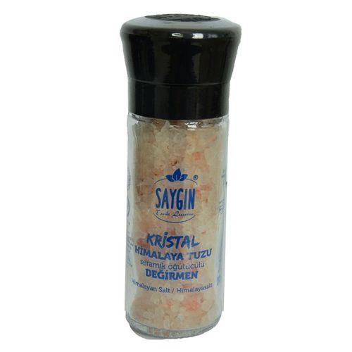 Saygın Sofrada Öğütme Kristal Çakıl Himalaya Kaya Tuzu Pembe Seramik Öğütücü Cam Değirmen 110 Gr