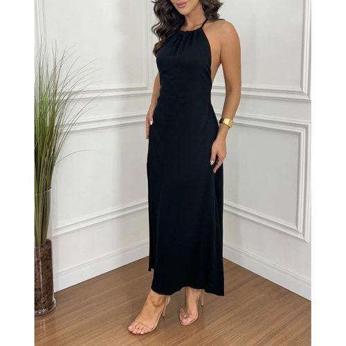 Kadın Boyundan Askılı Halter Kollu Viskon Elbise