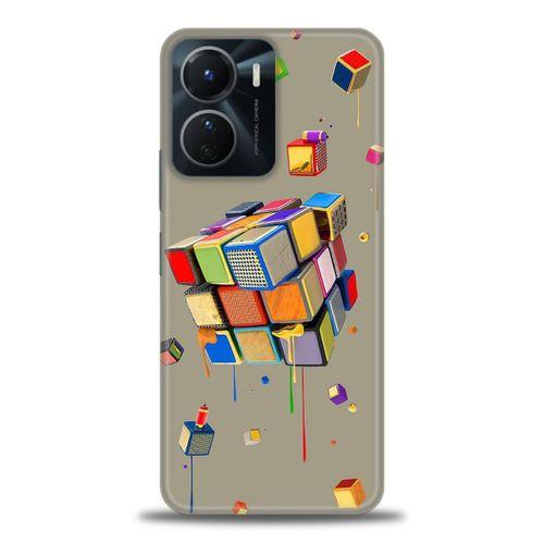 Vivo Y16 Kılıf HD Baskılı Kılıf - Zeka Küpü + Tam Ekran Koruyucu