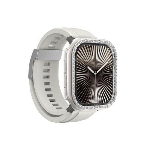 Apple Watch 10 46mm Amazingthing Gleam Fit FullGuard Taşlı Sert PC Kasa ve Ekran Koruyucu