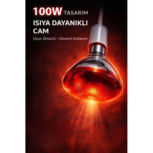 100w Isıtıcı Ampul Kırmızı Isı Lambası Civciv Kümes Kuluçka E27 Duy Isıtma Ampulü