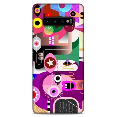 Lopard Samsung Galaxy S10 Plus Uyumlu Kılıf Soyut Sanat (22) Desenli Tam Koruma Kılıfı