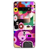 Lopard Samsung Galaxy S10 Plus Uyumlu Kılıf Soyut Sanat (22) Desenli Tam Koruma Kılıfı