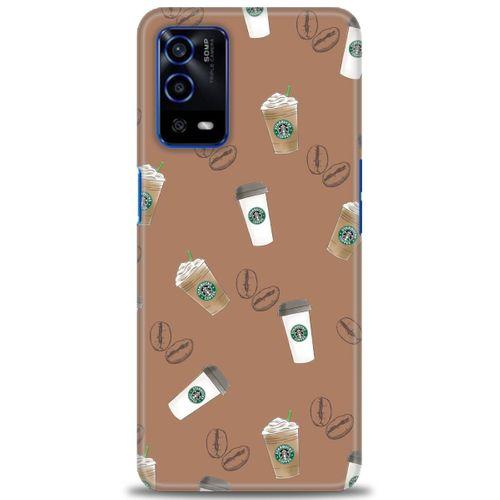 Oppo A55 Kılıf HD Baskılı Kılıf - Kahveler + Tam Ekran Koruyucu