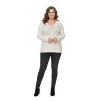 Kadın V Yaka İnci Modelli Sakallı Triko Kazak BGL-ST05078